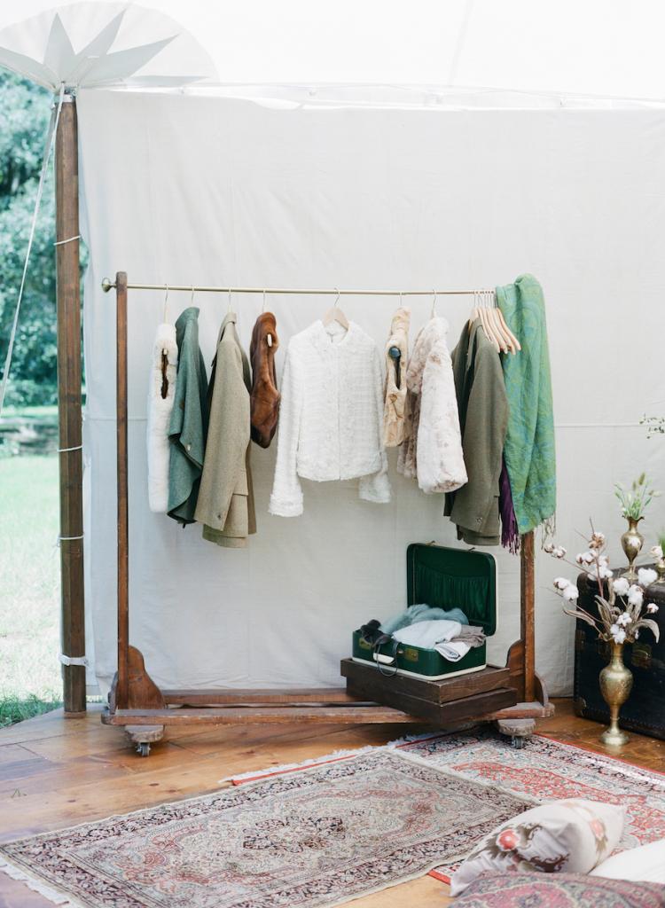 Decor and design by Yoj Events. Florals by Sara York Grimshaw Designs. Flooring and sailcloth tent from Snyder Events. Photograph by Corbin Gurkin at McLeod Plantation Historic Site.