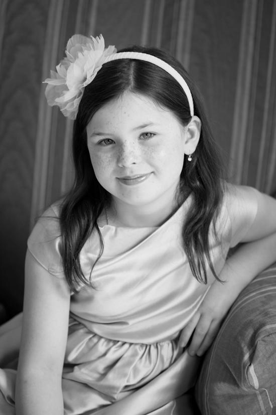 PRETTY AS A PORTRAIT: Photographer Gayle Brooker snagged this black-and-white shot of Tim’s daughter Ava, capturing the traditional feel of the day.