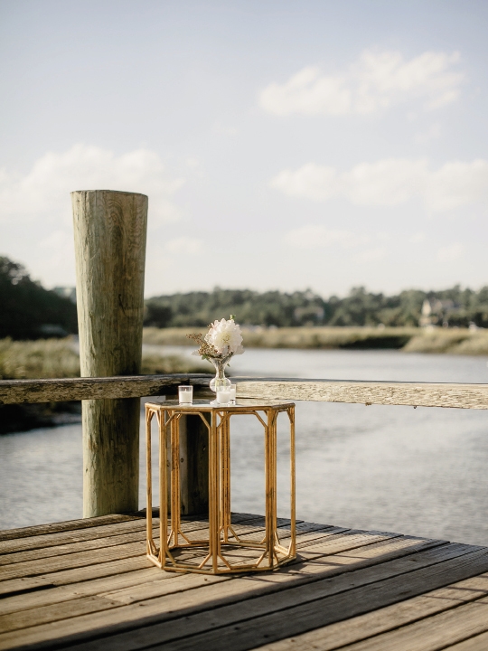 Wedding design and rentals by Ooh! Events. Image by Brandon Lata Photography at Boone Hall Plantation and Cotton Dock.