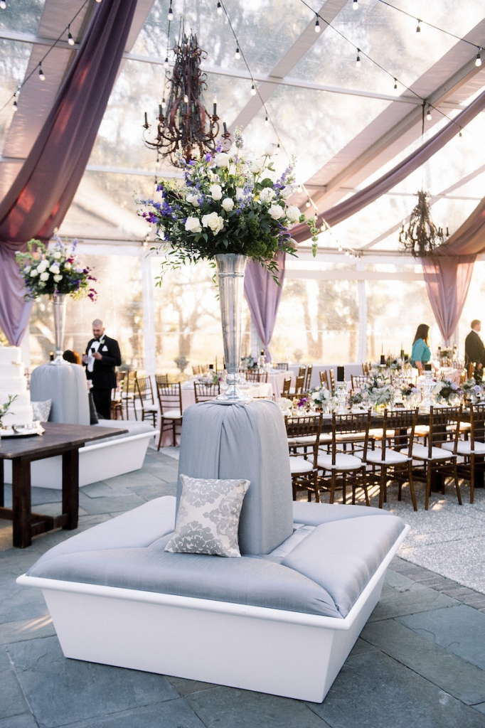 Wedding design by A Charleston Bride. Rentals by Snyder Events. Florals by Stems Floral Design by Jonie Larosee. Image by Timwill Photography.