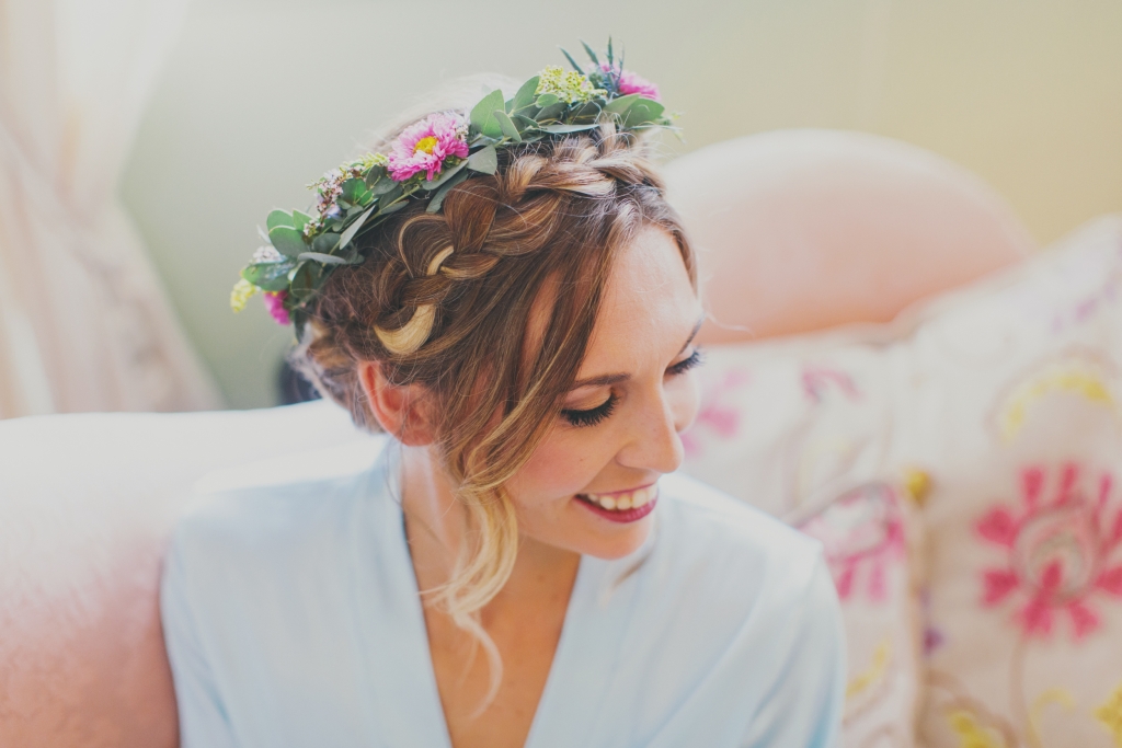 &quot;I actually had two crowns done,&quot; says Liz, &quot;a simple one for the ceremony and a big, bold party crown for the reception.&quot;