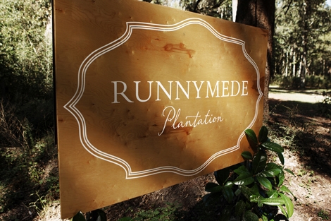 TURNING SIGNAL: Runnymede is tucked away off winding Highway 61, so Lettered Olive fashioned a custom sign to show guests were to turn in.
