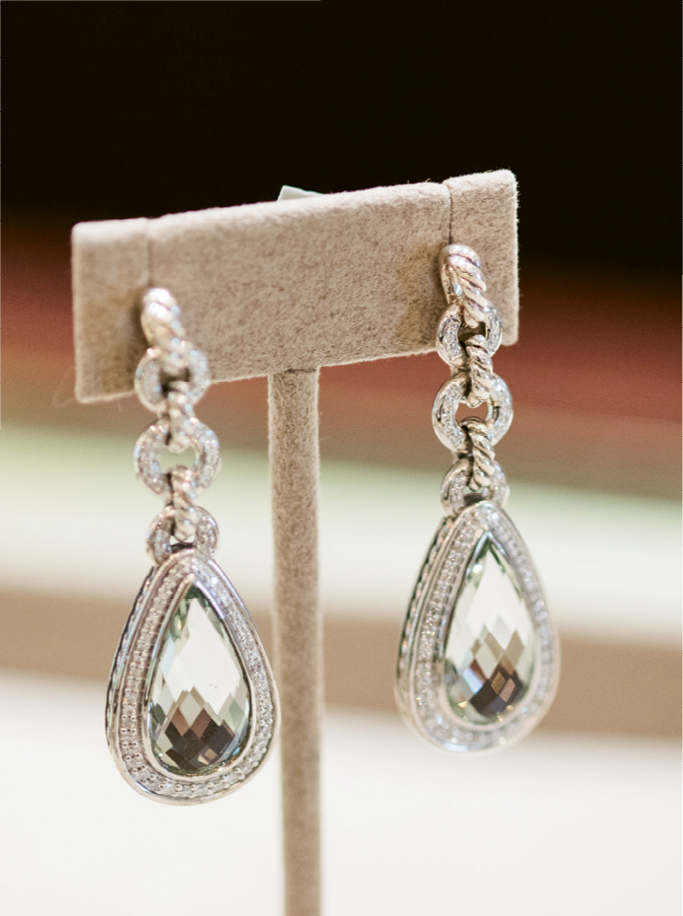 Sip &amp; See At REEDS® Jewelers. David Yurman earrings. Photograph by Marni Rothschild Pictures