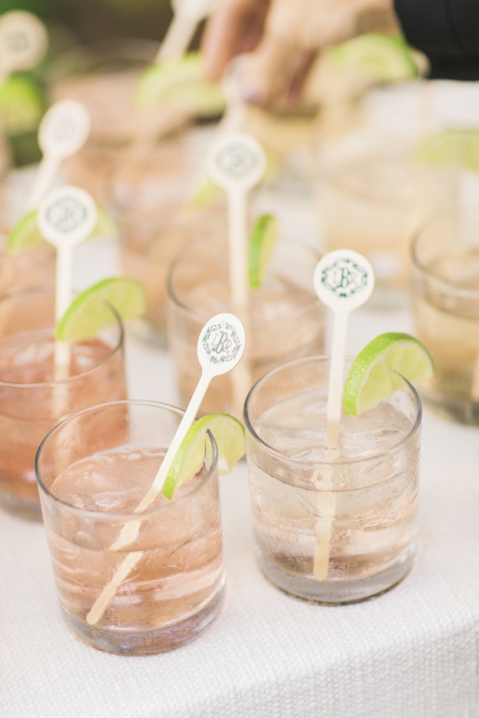 Patrick Properties Hospitality Group dropped decorative (and yes, monogrammed) swizzle sticks into cocktails.  Bar service by Patrick Properties Hospitality Group. Image by Elisabeth Millay Photography.