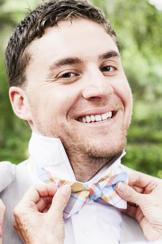 HIGH TIME: Jonny and the groomsmen sported bow ties from High Cotton Ties.