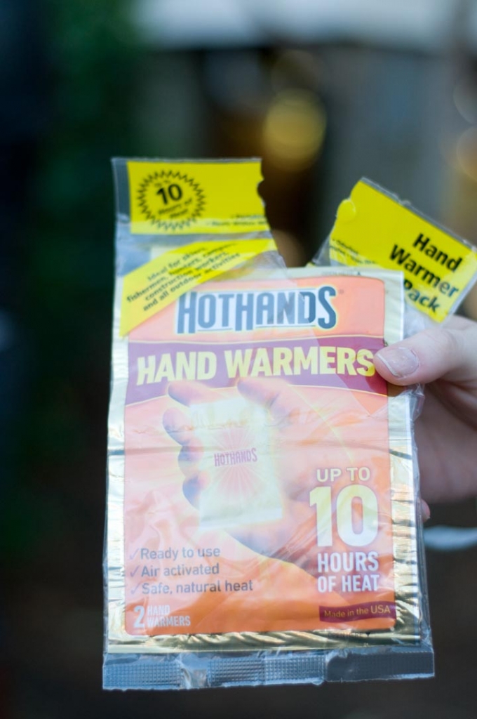 A secret to staying warm while wearing short gowns in 40- to 50-degree weather for hours on end? Hand warmers…that you tuck into your bra! No kidding. Photograph by Taylor Horton
