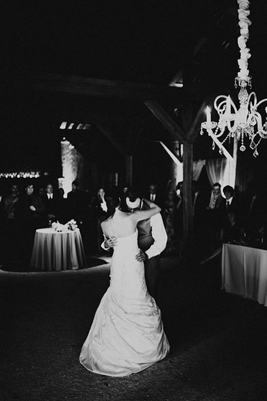THE MUSICIAN AND HIS BRIDE: The bride and groom hit the dance floor for their first dance to “Fake Empire” by the National.