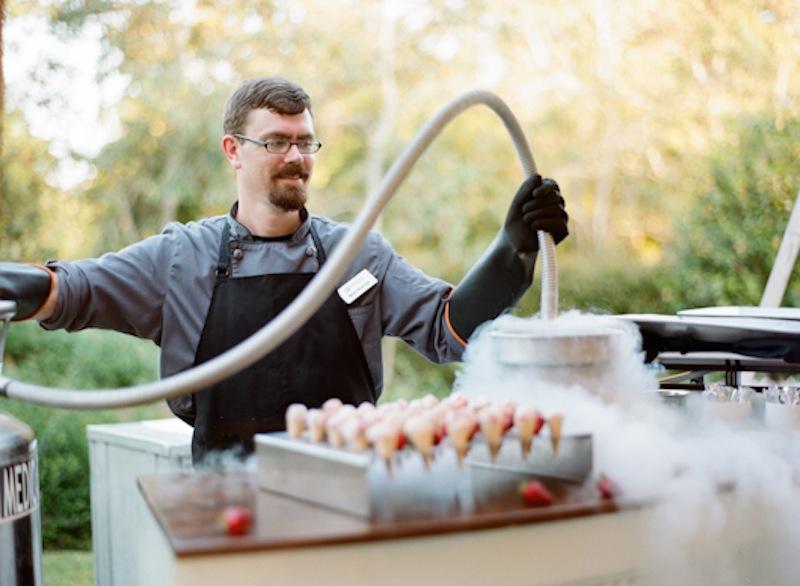 Nitrogen ice cream by Duvall Catering &amp; Events. Photograph by Marni Rothschild Pictures.