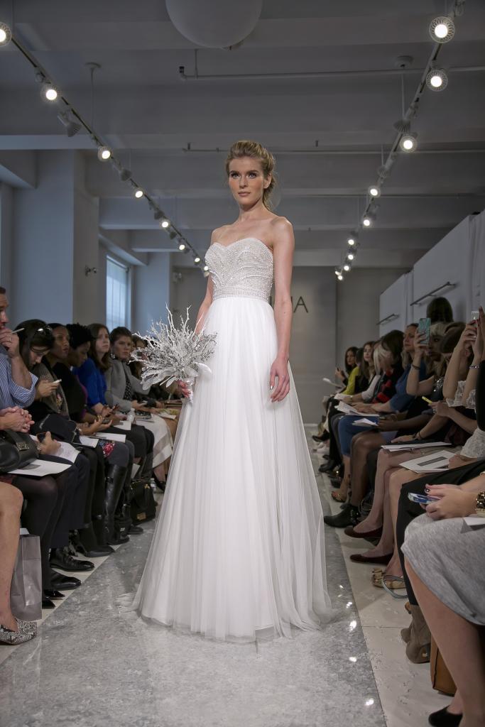 THEIA White Collection&#039;s &quot;Kerry.&quot; Available in Charleston through Gown Boutique of Charleston.