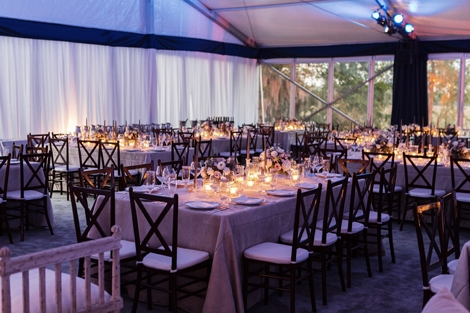 SOFT SPOKEN: Candlelight gave a garden feel to the outdoor dining hall.