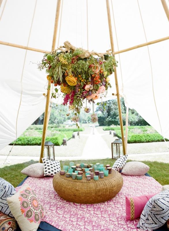 Florals, décor, design, and rentals from Ooh! Events and Tusk Events.  Tent from Sperry Tents Southeast. Photograph by Marni Rothschild Pictures.
