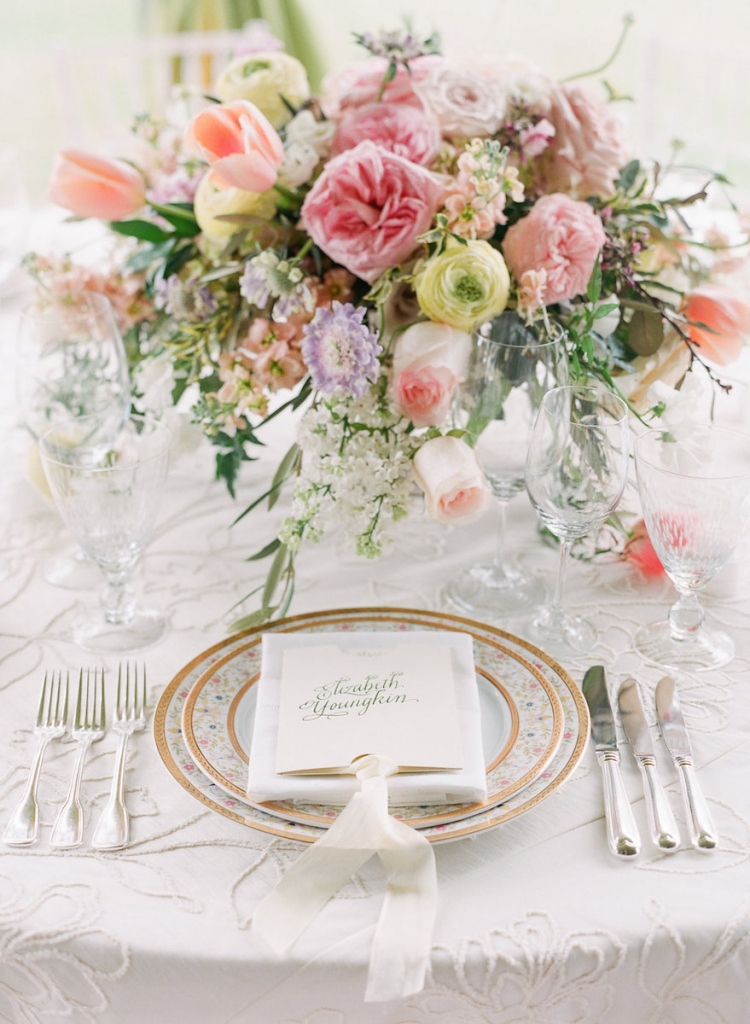 Photograph by Corbin Gurkin. Florals by Blossoms Events. Tabletop by DC Rental.