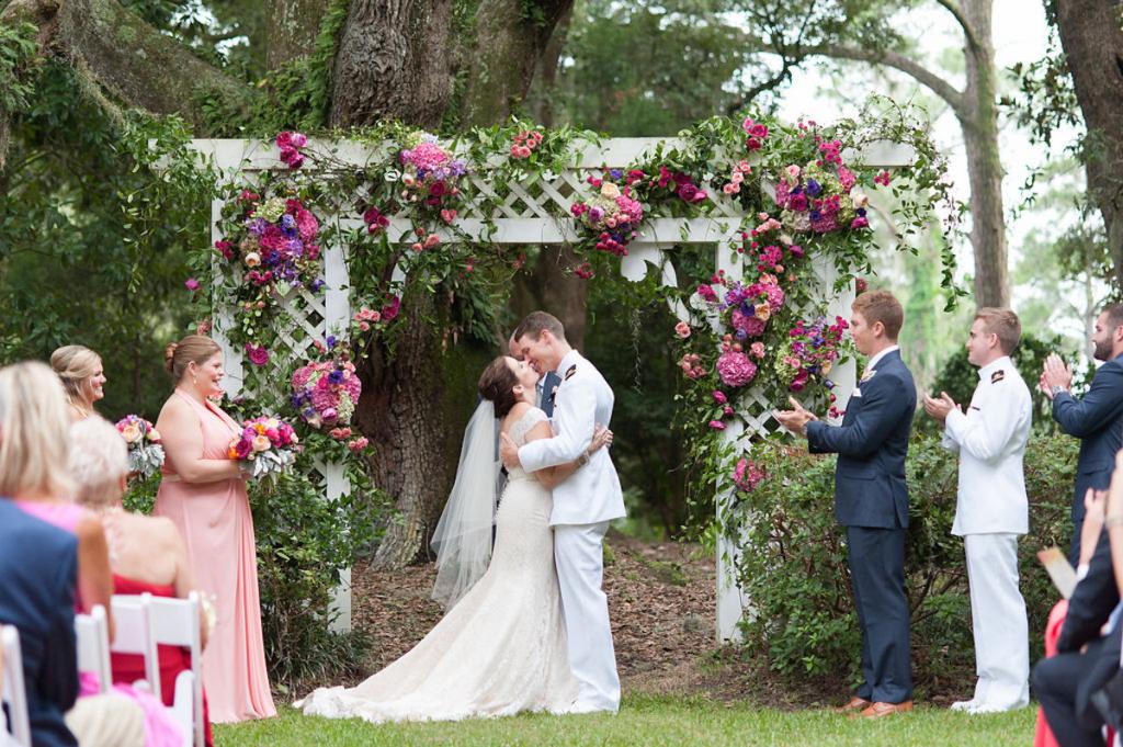 Wedding and floral design by Engaging Events. Photograph by Marni Rothschild Pictures at the Legare Waring House.