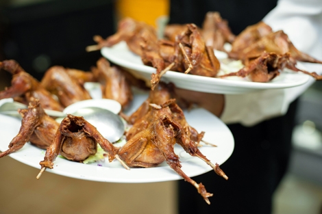 DIG IN: For one course, Happy Valley Catering served roasted quail.