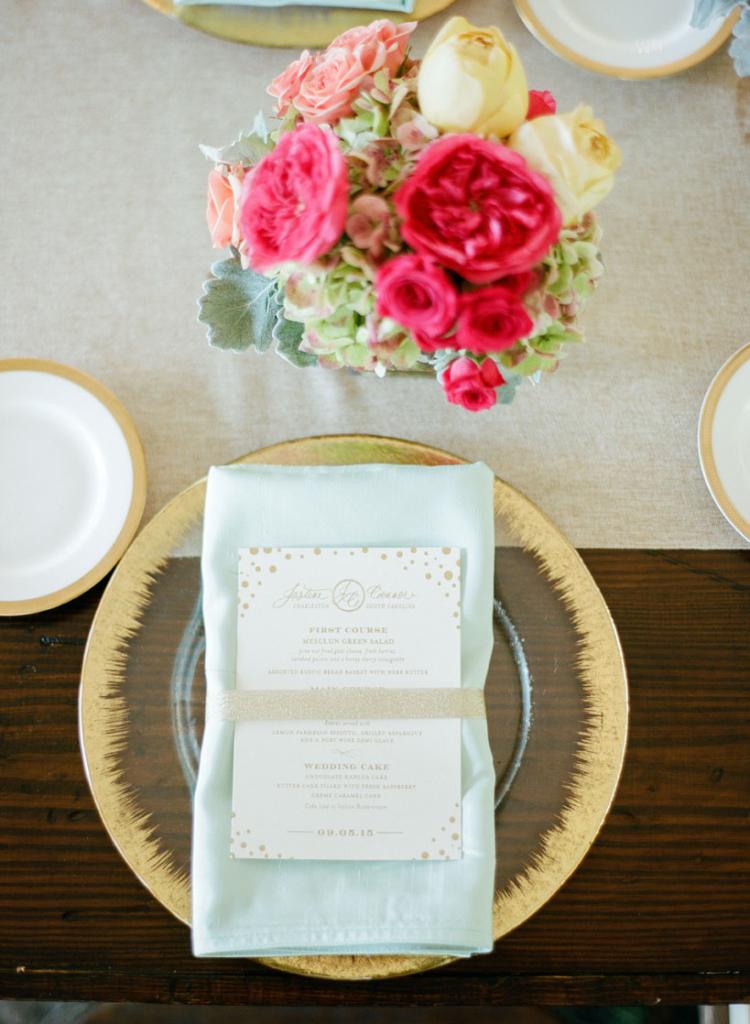 Menus by Studio R. Tabletop rentals from EventWorks. Event and floral design by Engaging Events. Photograph by Marni Rothschild Pictures.