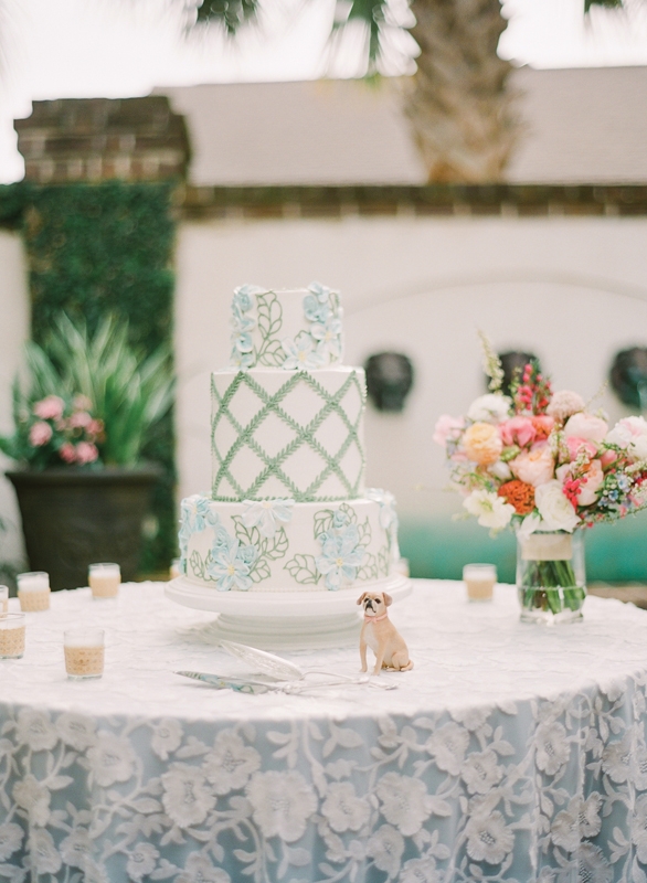 The linens, pulled from Julia Amory, Stradley Davidson, and BBJ La Tavola, lent texture to the celebration and were also reflected in the wedding cake by Jim Smeal.