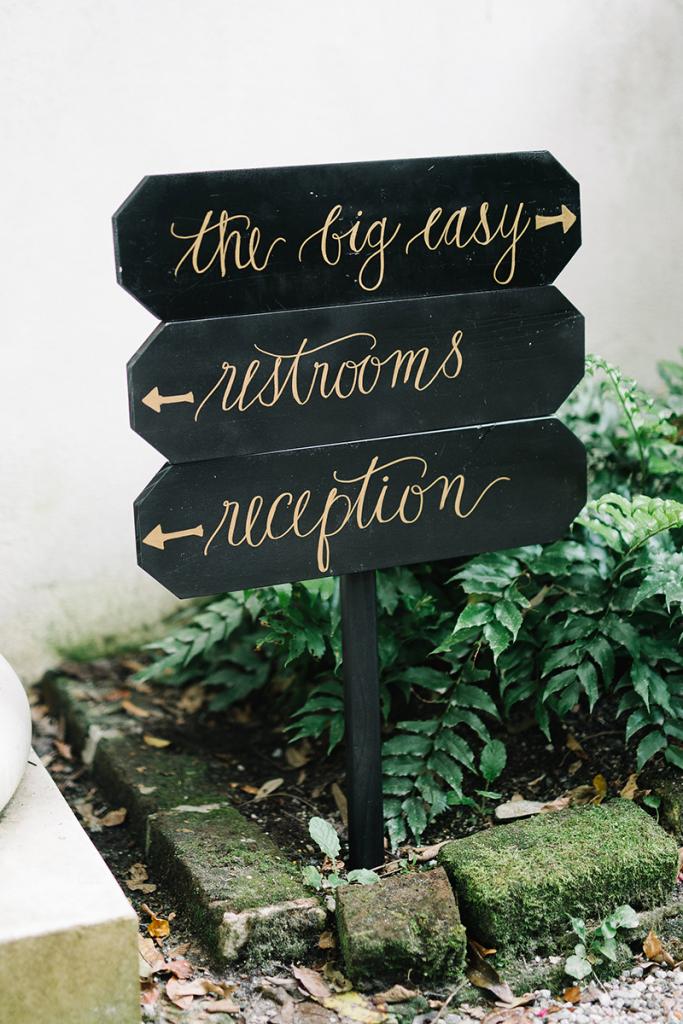 Post signs for the ceremony, reception, parking, powder rooms, and more as if you are hosting your event on a large site. (This especially goes for cool months when the sun goes down early.)