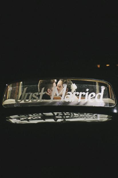 HOLY CITY START: A Rolls-Royce drove the newlyweds from the reception to their honeymoon at the Market Pavilion Hotel.