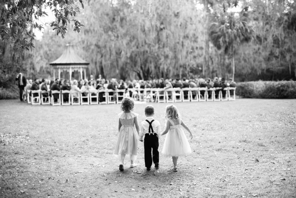 Flower girl dresses by Marks and Spencer. Image by Clay Austin Photography at Magnolia Plantation &amp; Gardens.