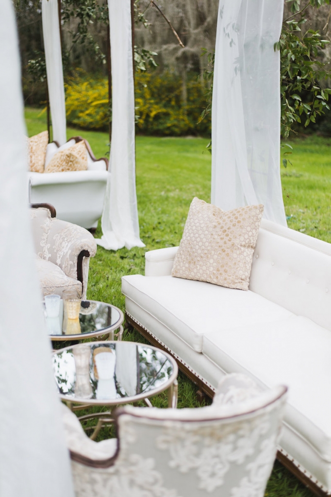 Furniture from Ooh! Events. Image by Clay Austin Photography at Magnolia Plantation &amp; Gardens.