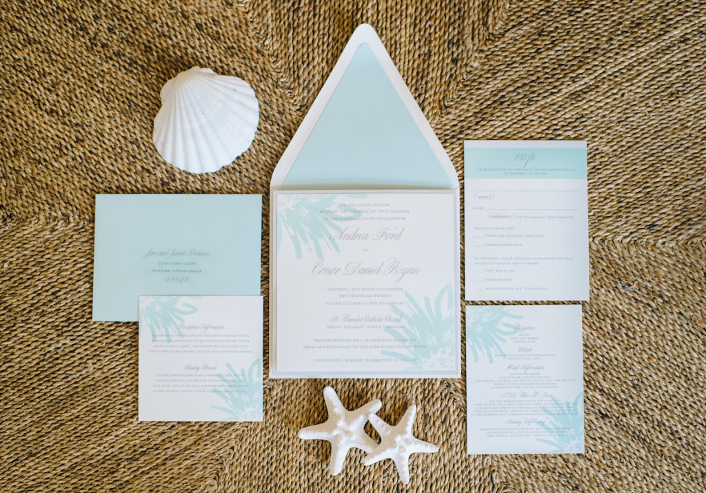 Stationery suite by The Silver Starfish. Image by Aaron and Jillian Photography.