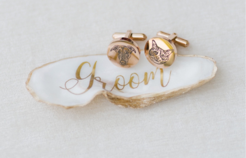 All in the Details - Wear them on your sleeve, literally! Custom cufflinks engraved with your pets are bound to become a storied keepsake that can be worn time and time again