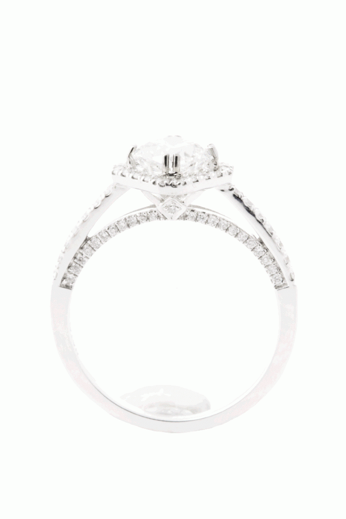 CROWN JEWEL: 18K white gold ring with 1 ct. square-cut Forevermark diamond accented with pavé diamonds (.375 total cts.) REEDS Jewelers, $9,995