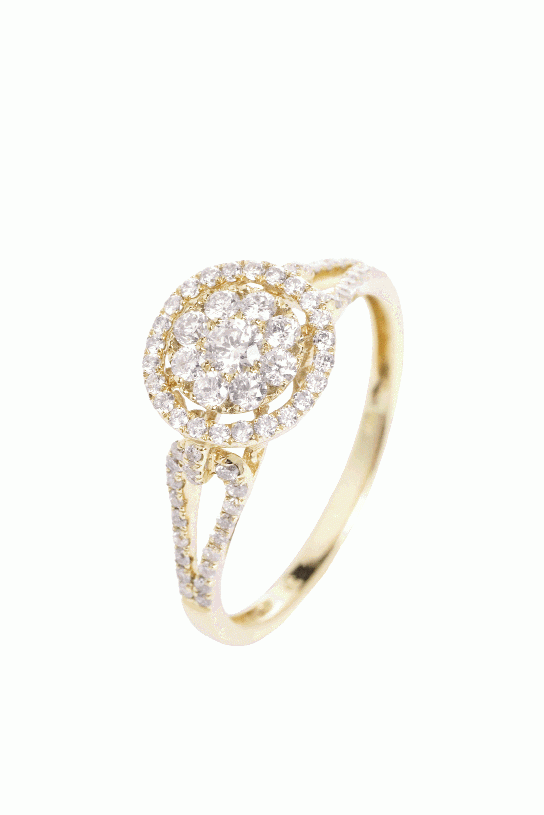 Goldie Rocks:  14K yellow  gold ring with diamonds.