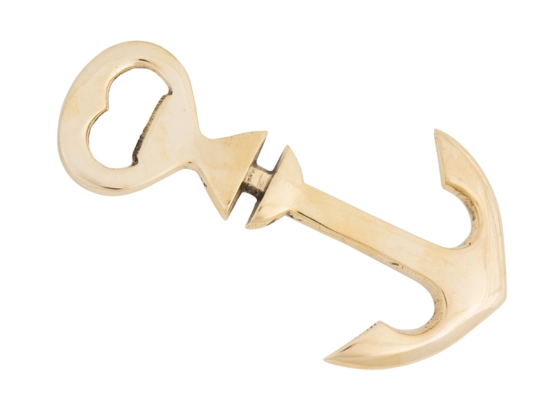 ANCHORS AWAY: Brass anchor bottle opener from Out of Hand