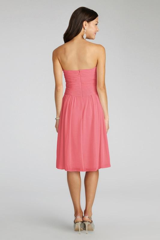 Donna Morgan&#039;s &quot;Anne&quot; in Coral. Available in Charleston through Bella Bridesmaids.