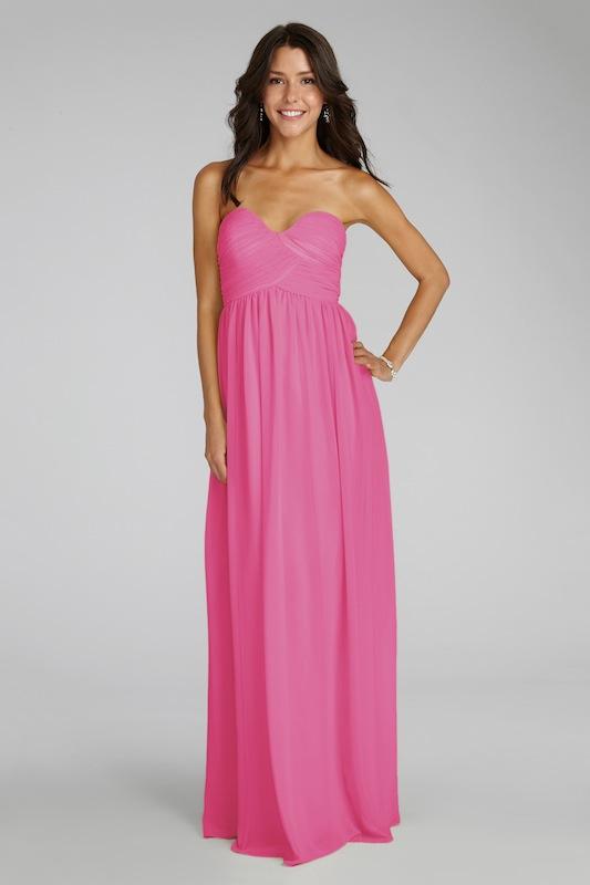 Donna Morgan&#039;s &quot;Laura&quot; in Strawberry. Available in Charleston through Bella Bridesmaids.