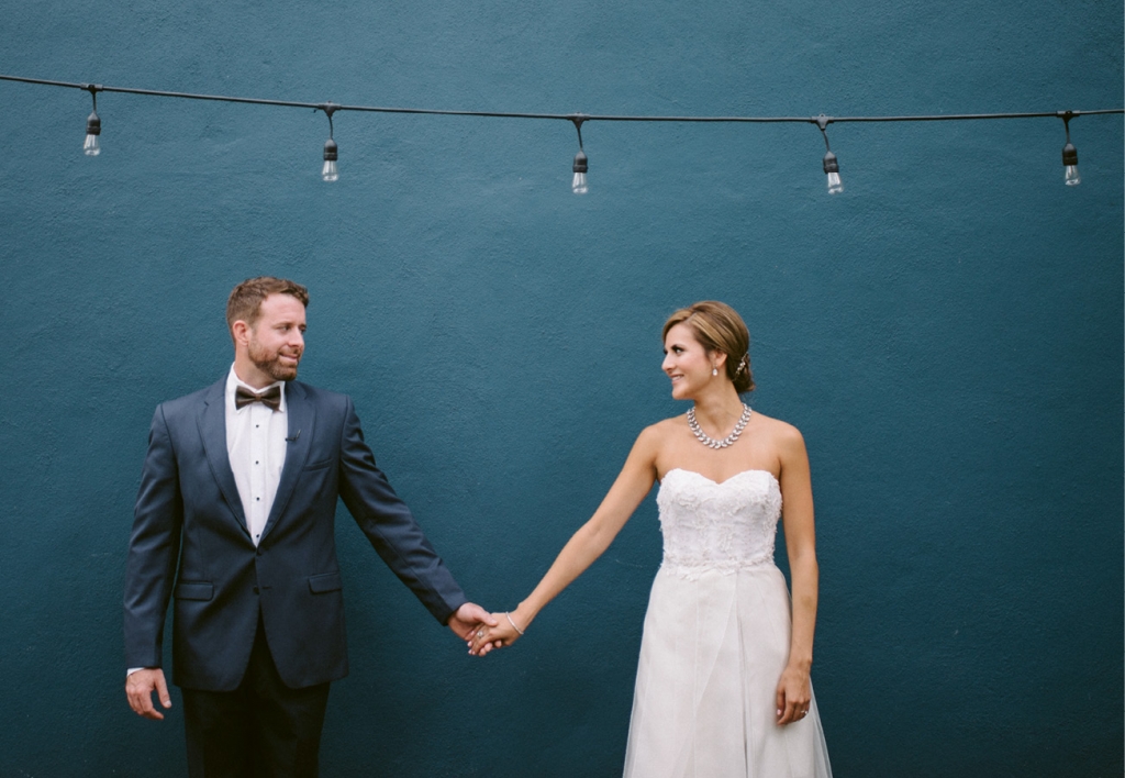 “If you and your fiancé want to spend the night before your wedding together, do it!” says Elizabeth. “We did, and I loved being with Nick the whole time. When we woke up, we kissed each other goodbye and said ‘See you at three ...’” (Photograph by Sean Money + Elizabeth Fay)
