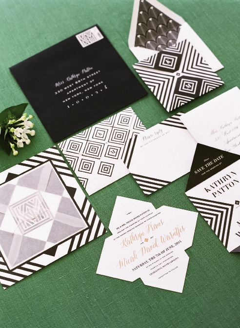 STAND OUT: “By having a wedding planner, I was able to do the fun stuff, like pick out invitations,” says Kathryn. She opted for Cheree Berry Paper, available in Charleston through mac &amp; murphy.