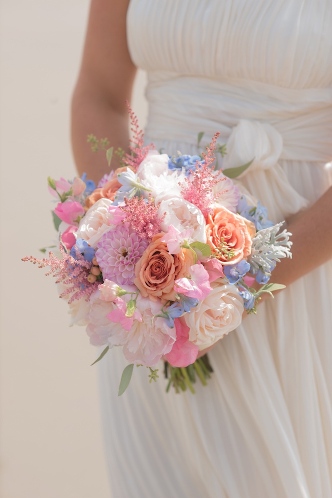 Bouquet by Country and Lace Florist. Image by Leigh Webber Photography at Station 30 on Sullivan&#039;s Island.