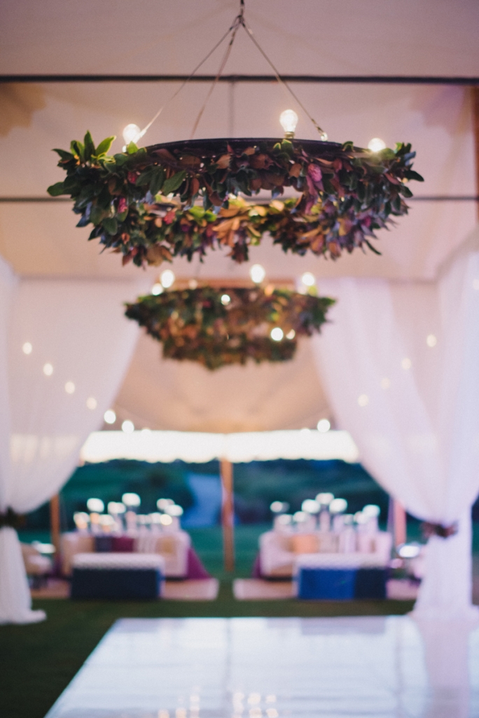 Wedding and floral design by A Charleston Bride. Lighting by Technical Event Company. Photograph by Sean Money &amp; Elizabeth Fay at the Ocean Course at Kiawah Island.