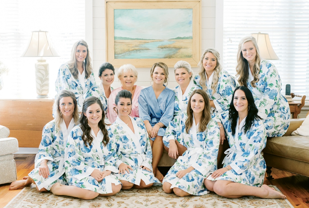 The bride and her wedding party joined her mother at the Severs’ family home on Isle of Palms to get ready on the Big Day.