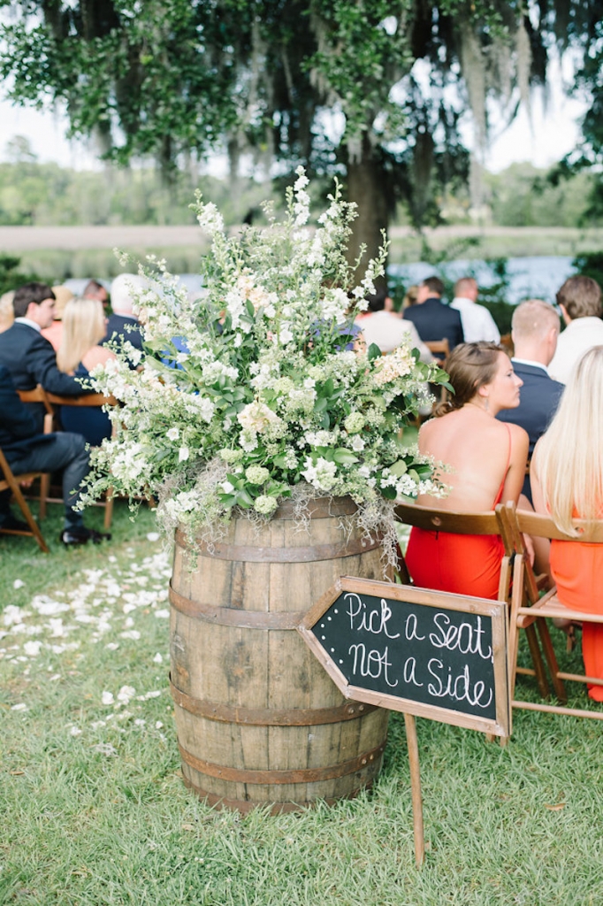 Image by Aaron &amp; Jillian Photography at Magnolia Plantation &amp; Gardens. Design by Pure Luxe Bride. Florals by Wildflowers Inc.