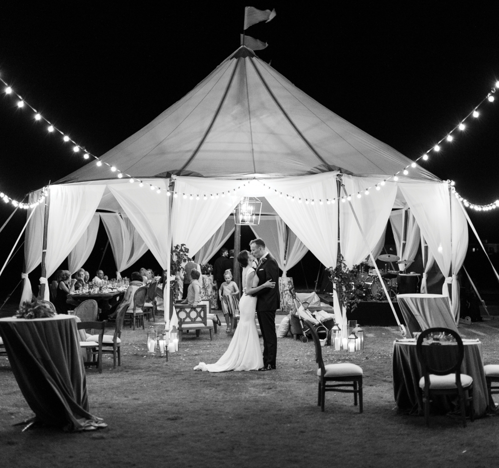 The assignment: Pull together a destination wedding sight unseen in just five months during a pandemic. Luckily, the Minneapolis couple had set their sights on The Ocean Course on Kiawah Island as a venue and entrusted Amy DeVito of Buttercup Events with all the details. The result was a “poignant and personal” gathering for 20 guests under an elegant sailcloth tent in late September.