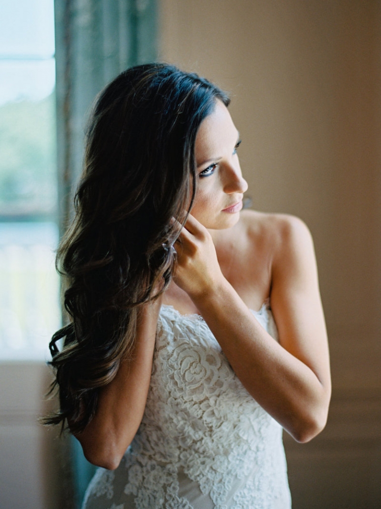 Bride&#039;s gown by Anne Barge, available in Charleston through White on Daniel Island. Hair and makeup by Ash and Co. Image by Ryan Ray Photography.