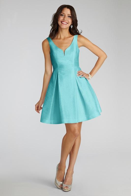 Donna Morgan&#039;s &quot;Ruby&quot; in Turquoise. Available in Charleston through Bella Bridesmaids.