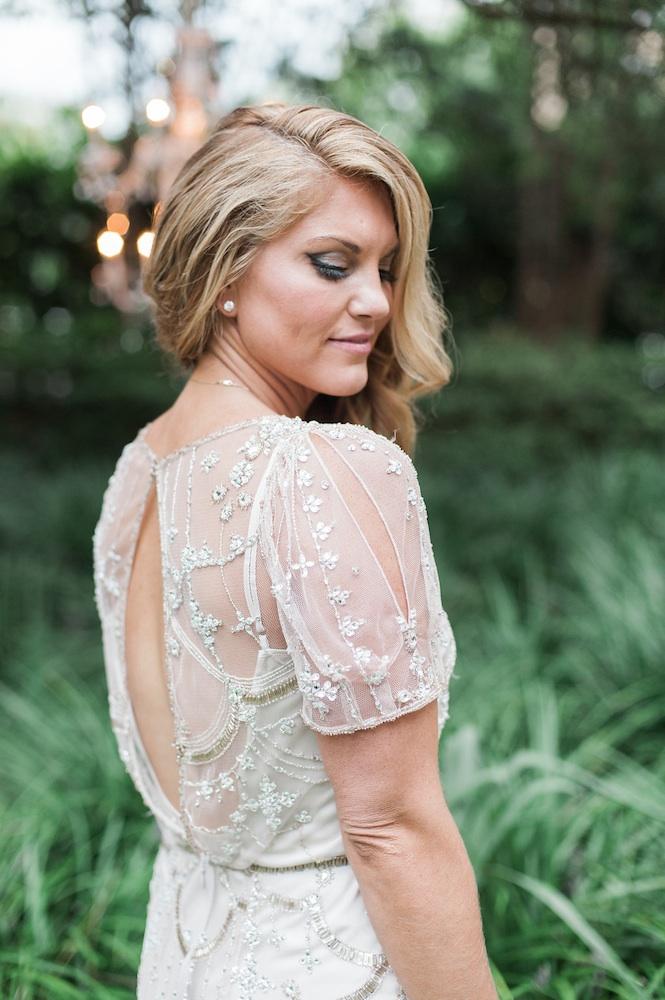 Gown by Jenny Packham and from White on Daniel Island. Hair and makeup by Vanity Salon. Photograph by Marni Rothschild Pictures.