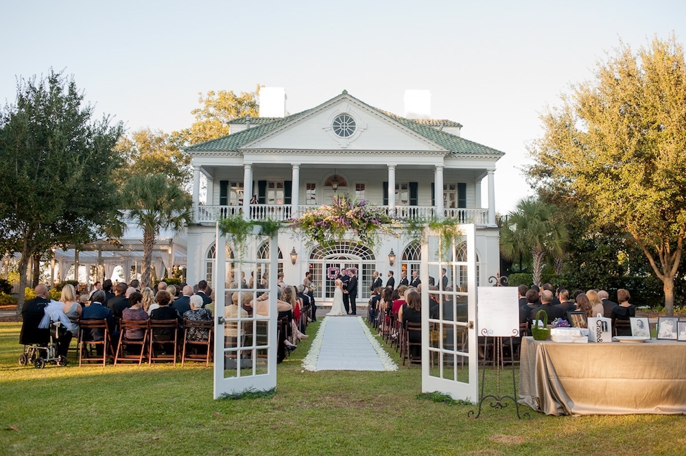 Wedding design by YOJ Events. Florals by WildFlower Inc. Image by Leigh Webber Photography at Lowndes Grove Plantation.