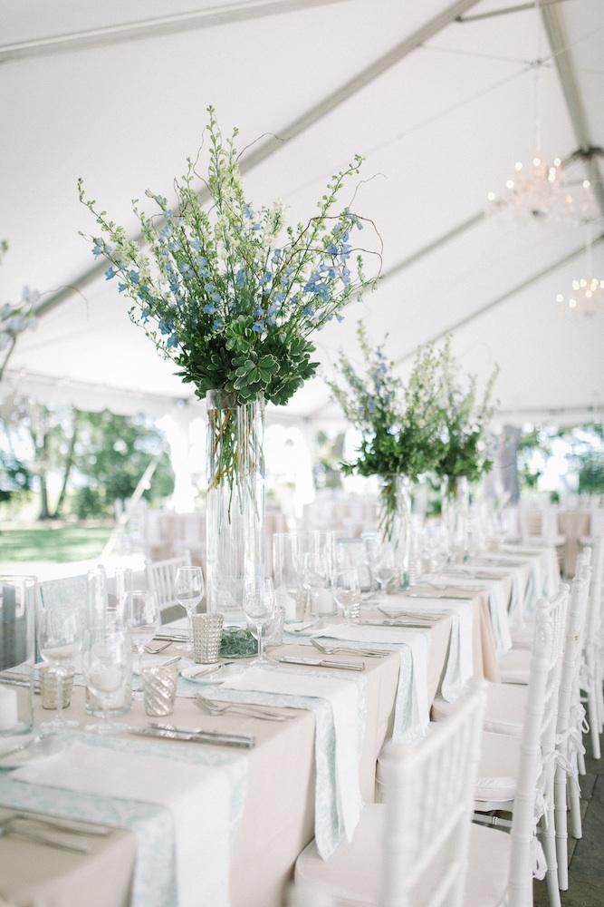 Wedding design by A. Caldwell Events. Florals by Tiger Lily Weddings. Rentals by EventWorks. Tent by Snyder Events. Image by Clay Austin Photography.