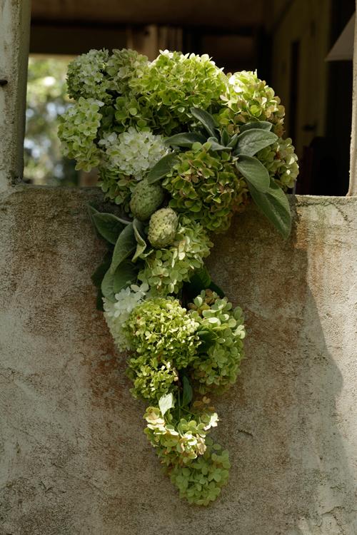 Sometimes the bouquets we request don&#039;t make it into the final images. This one was inspired by a runway bouquet and re-created from hydrangeas by Marianne Caldwell (owner and event designer of RiverOaks) and her daughter, Jennigray Hewitt, who oversees the florals for events at RiverOaks.