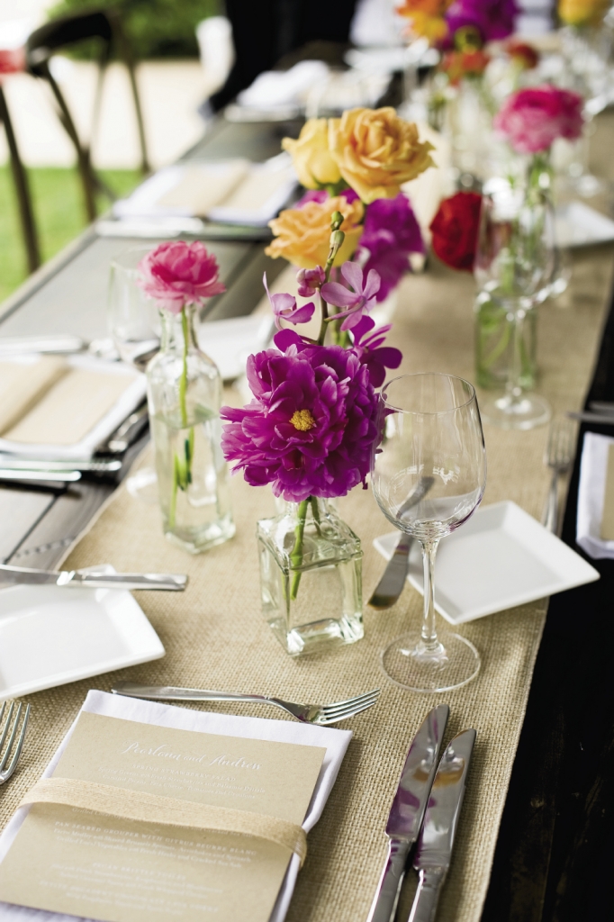 AWE-INSPIRED: Tablescapes mimicked the colorful floral spread that inspired the day’s aesthetic.