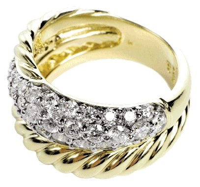 MILKY WAY: 18K yellow gold David Yurman ring with pavé diamonds (1.2 total ct.) REEDS, $4,500