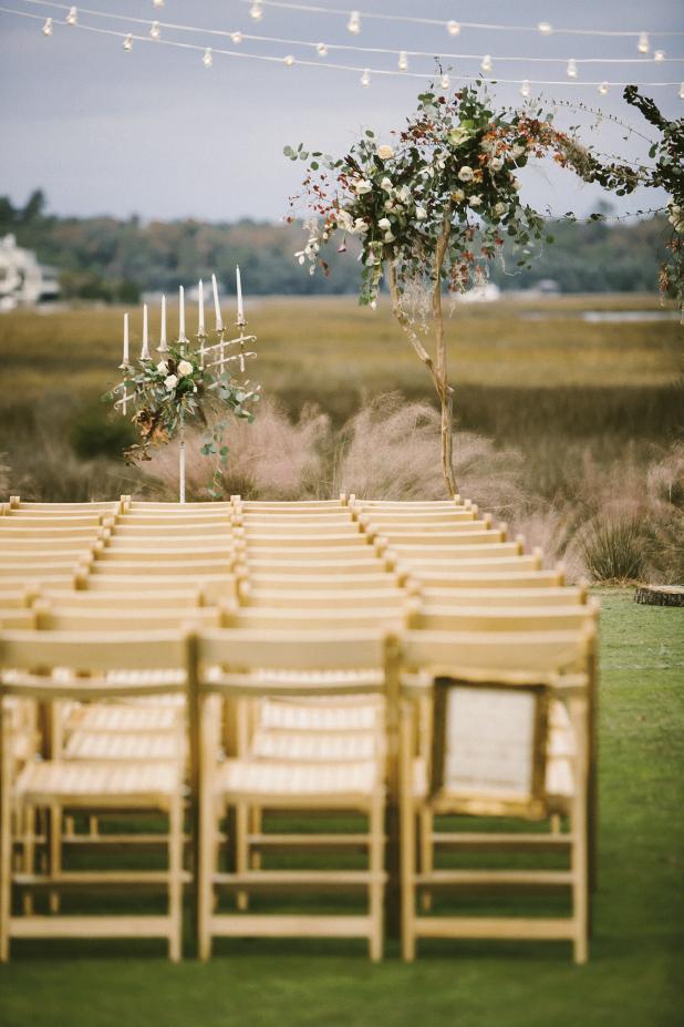Chairs from Snyder Events. Photograph and wedding design by Mark Williams Studio at the Daniel Island Club.