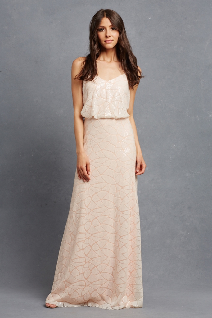GLAM: Donna Morgan&#039;s “Olivia,” available through Bella  Bridesmaids and Gown and  Boutique of Charleston