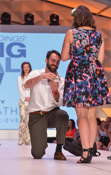 Spring Bridal Show: Photographer Clifford Pate proposes to Lauren Miller. Photograph by WeddingHeadline.com