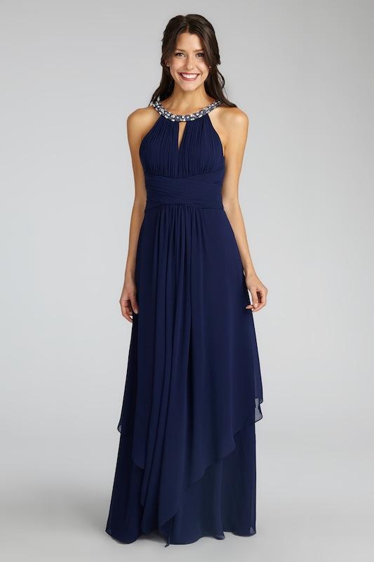 Donna Morgan&#039;s &quot;Siena&quot; in Midnight. Available in Charleston through Bella Bridesmaids.